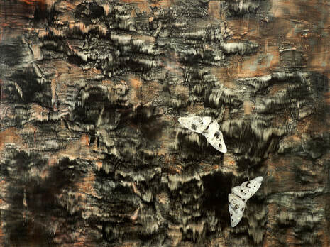 painting-nocturnal insect migration - moths