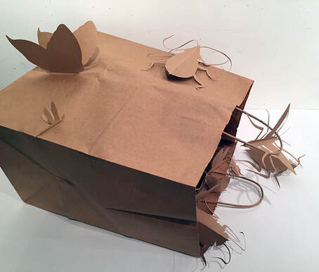Hand cut recycled paper insects - Bug Bag